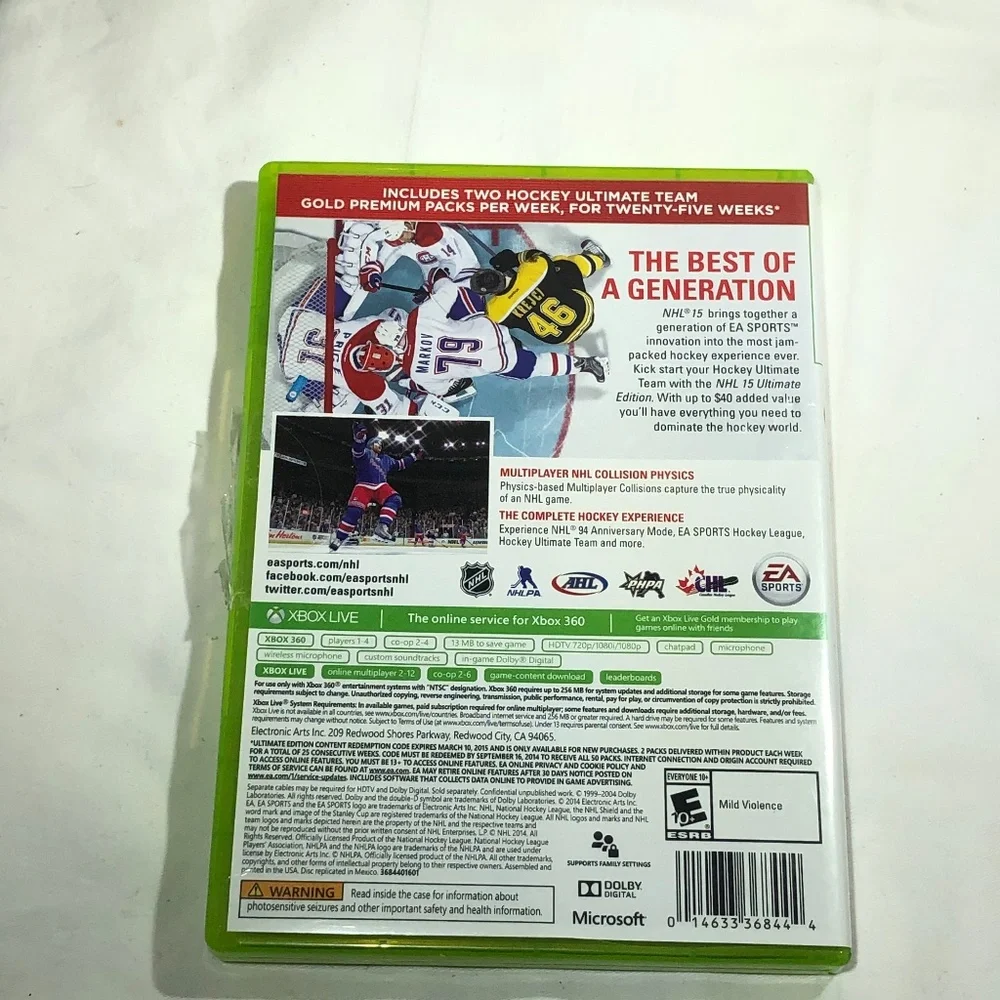 XBOX 360 EA SPORTS NHL 15 ULTIMATE EDITION